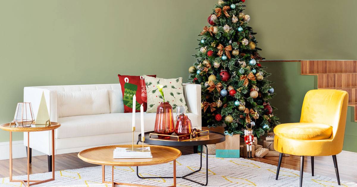 Árvore De Natal Decorada Vermelho Com Juta 60cm - Art Home Decoração