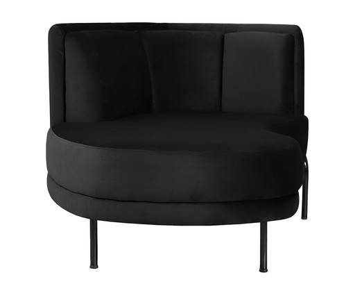 Chaise Luminne Suede Preto Preto