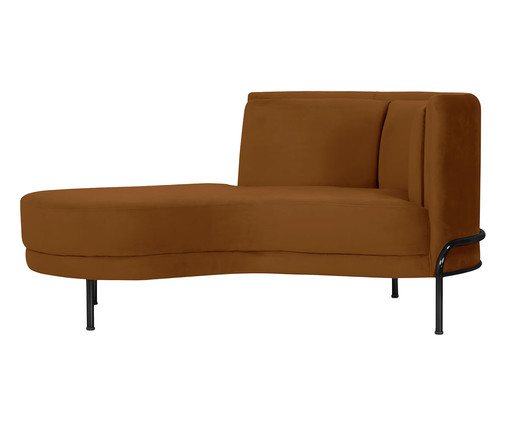 Chaise Luminne Veludo Laranja Preto