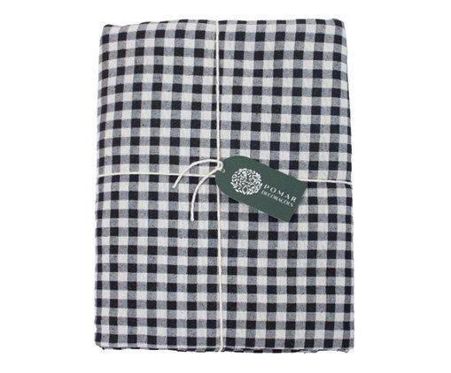 Toalha de Mesa Xadrez Preto e Branco Redonda