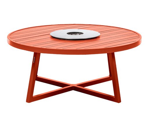 Mesa de Centro Linea com Lareira Cáqui