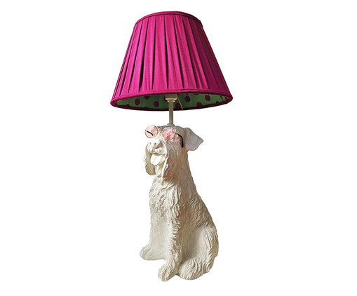 Base Luminária Cachorro Schnauzer Gabrielo Branco