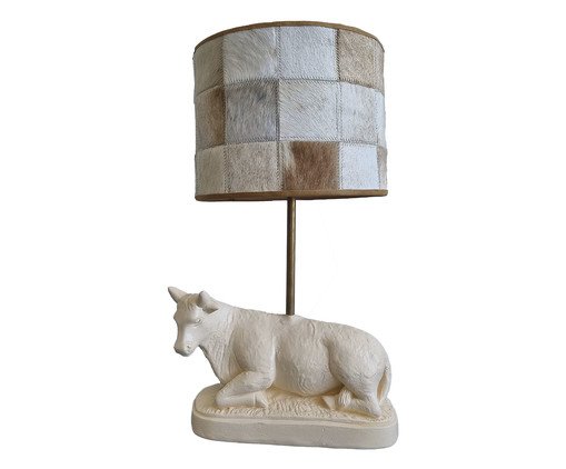 Luminária Vaca Bege Completa