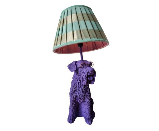Base Luminária Cachorro Schnauzer Gabrielo Roxo
