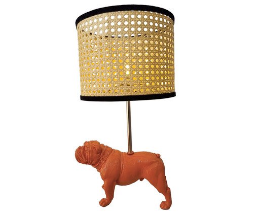 Base Luminária Cachorro Bulldog Inglês Juka Laranja