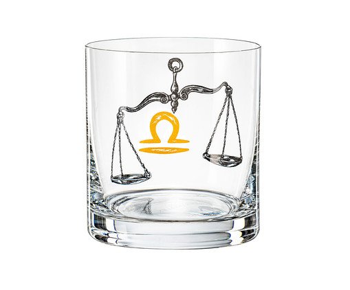 Copo Baixo Zodiac Libra em Cristal Ecológico