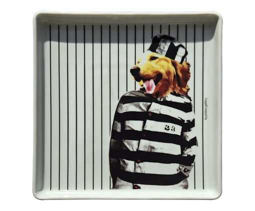 Prato de Porcelana Small Golden Retriver Prisoner Color
