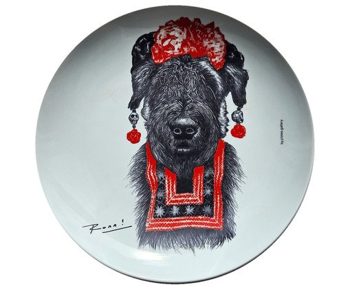 Prato de Porcelana Suusi Kahlo Red&Blue Ronn Kools