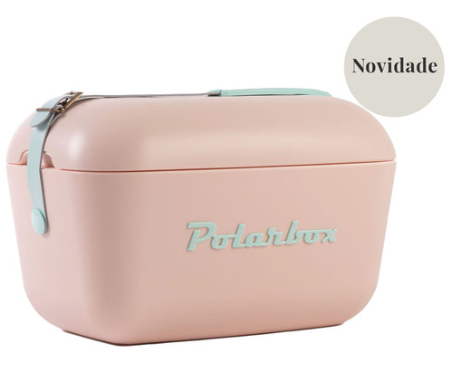 Caixa Térmica Cooler Nude e Verde Água - 20L