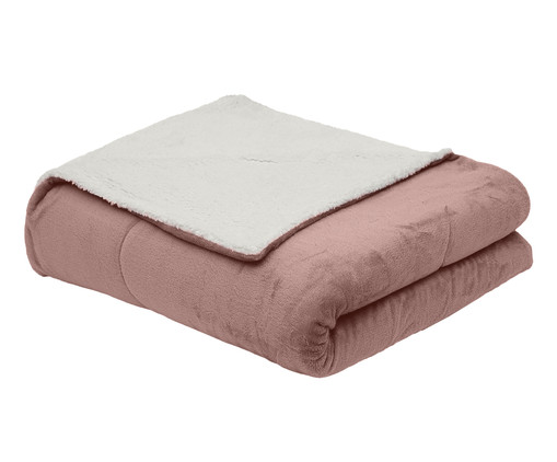 Cobertor Plush Sherpa Rosa Tule