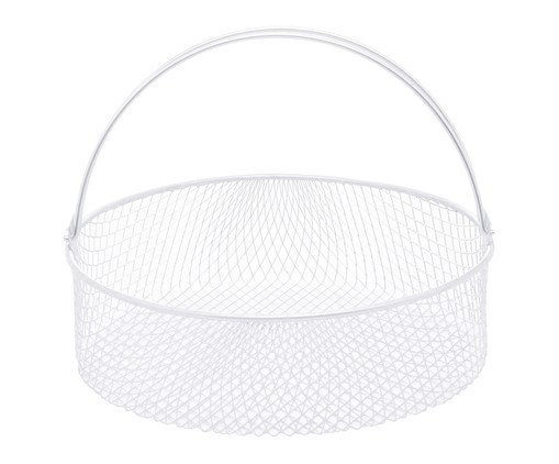 Cesto com Alça Redondo para Air Fryer Wolff em Aço Inox