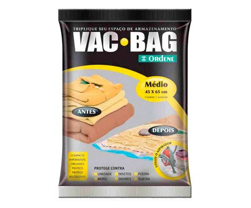 Saco Organizador A Vácuo Vac Bag Amarelo