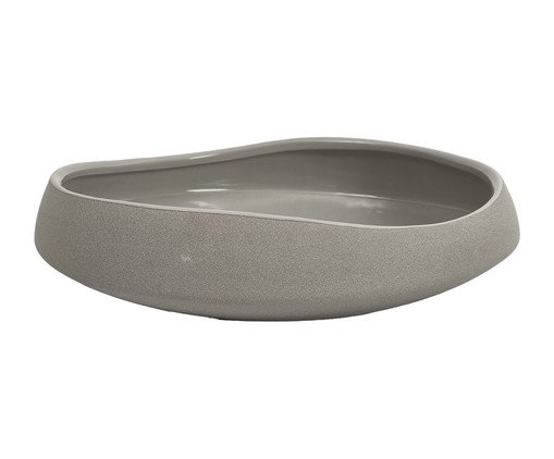 Centro de Mesa em Cerâmica Rustic Cinza