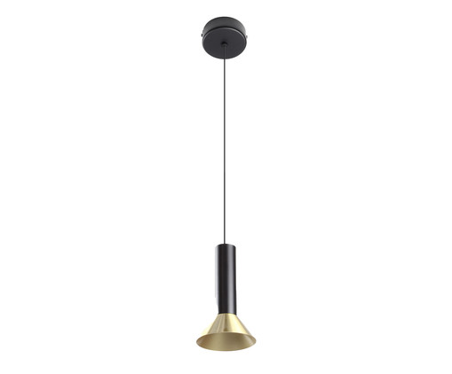 Pendente Led Zoom Preto e Dourado Escovado