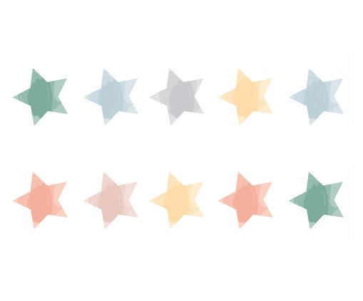 Jogo de Adesivos de Parede Aquarela Estrelinha