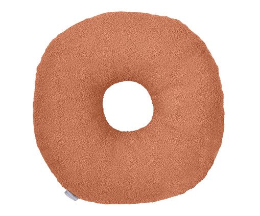 Almofada Donut em Bouclé Terracota