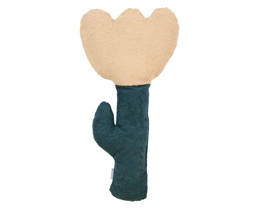 Almofada Tulipa em Bouclé Amarelo e Verde