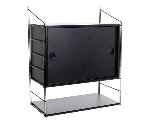 Estante com Armário Stella - Preto