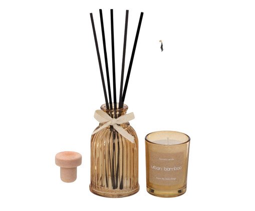 Gaiola Decor com Vela Difusor Âmbar