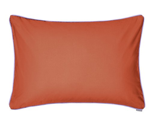 Fronha Colors Filetti - Tangerina com Vivo Lavanda 200 Fios