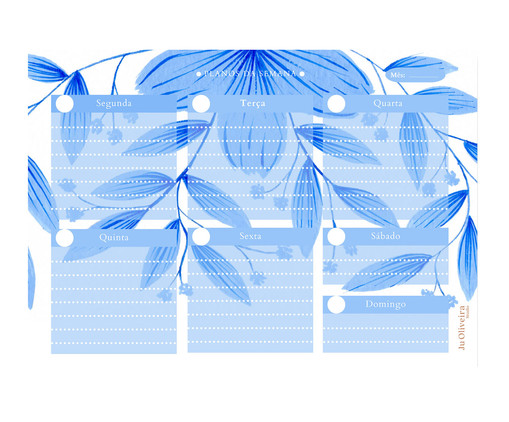 Planner Semanal Floral Azul