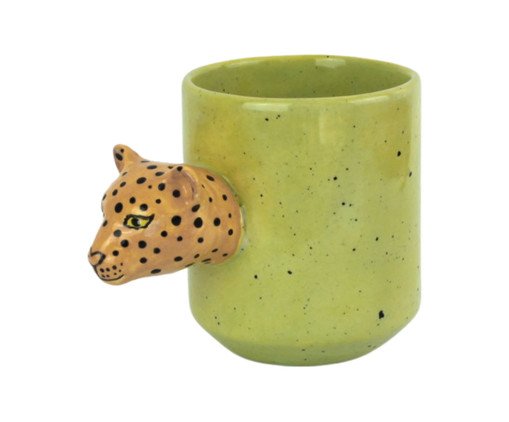 Caneca Fauna Onça Verde Limão 200ml