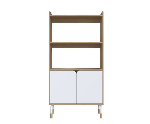 Armário Baixo 2 Portas Flexus Hanover e Branco