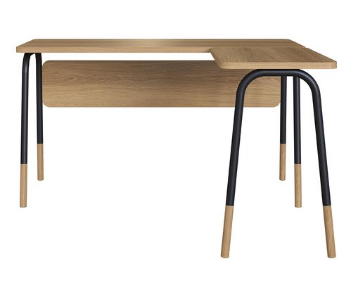 Mesa Escrivaninha Estação De Trabalho Em L Flexus - Hanover e Preto Mesa Escrivaninha Estação De Trabalho Em L Flexus - Hanover e Preto