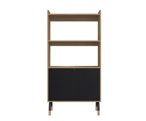 Armário Baixo 2 Portas Flexus Hanover e Nero
