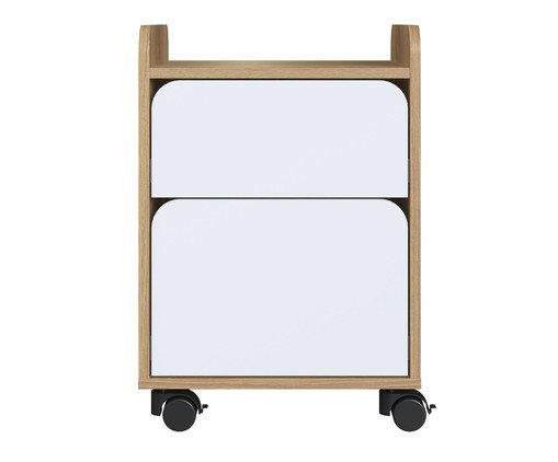 Gaveteiro Volante 2 Gavetas Flexus - Hanover e Branco