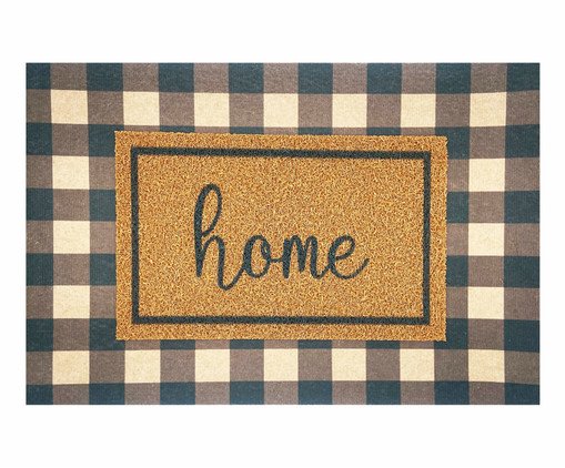 Tapete Xadrez Home Azul Marinho, Bege e Ouro