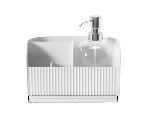 Dispenser com Porta Esponja de Pia Sling - Branco