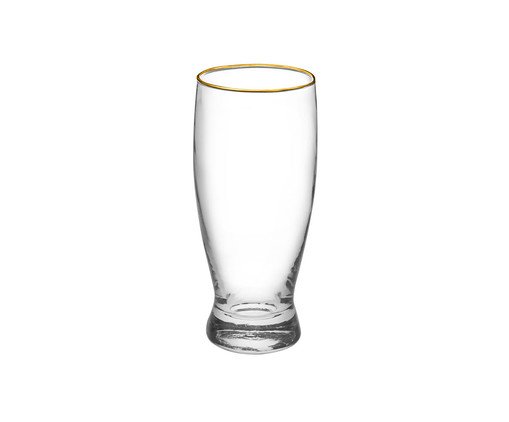 Copo para Cerveja com Borda Dourada Greiz