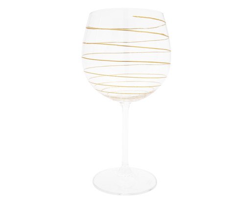 Taça de Gin em Cristal Espiral Dourado