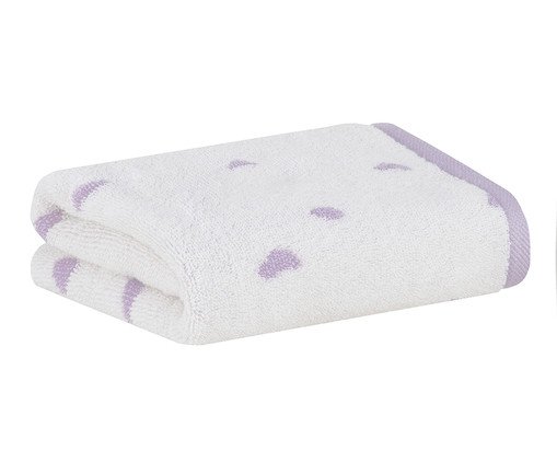 Toalha de Rosto Dots Lilás e Off-White