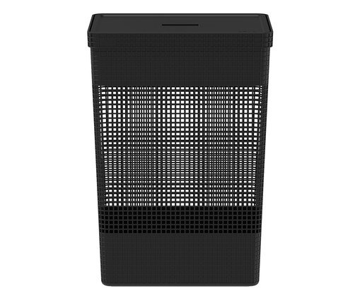 Cesto de Roupas com Tampa Grid Preto