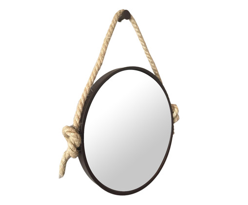 Espelho de Parede com Alça Adnet Liz - Marrom