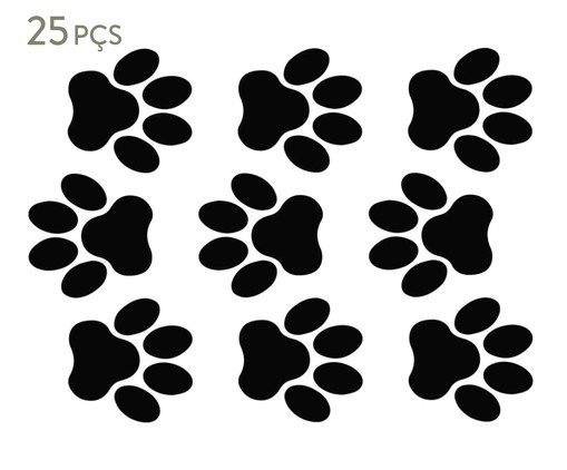 Jogo de Adesivo de Parede Patrinhas de Cachorro Preto
