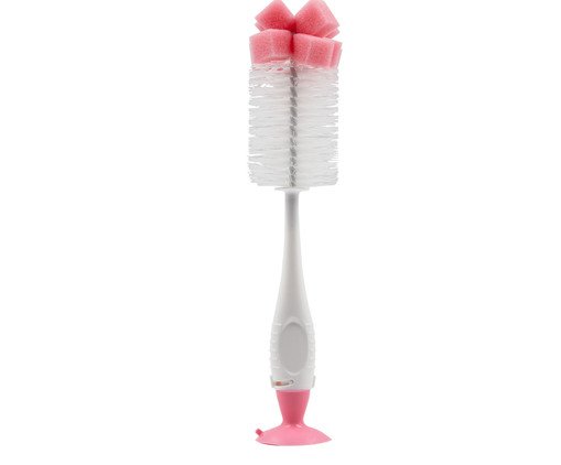 Escova para Mamadeira com Ventosa Rosa