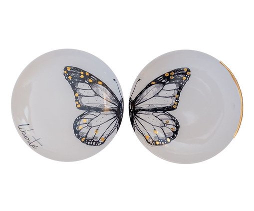 Jogo de Pratos em Porcelana Papillon Branco