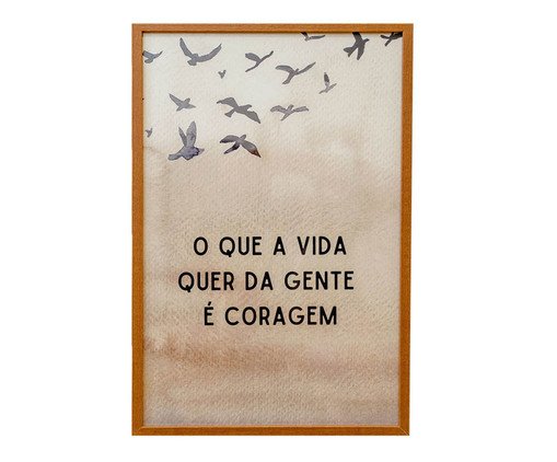 Quadro Coragem Preto e Bege