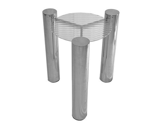 Mesa Lateral Loren com Vidro Canelado