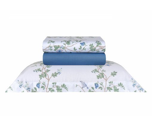 Jogo de Lençol Acetinado Malai Blue 300 Fios