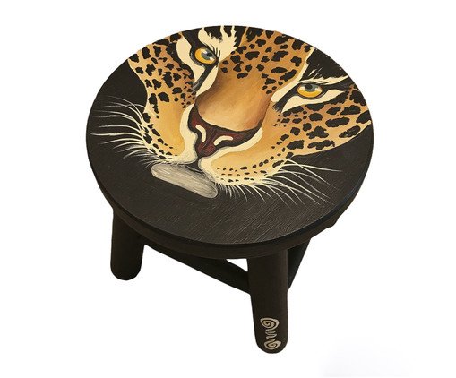 Banquinho Pintura Onça