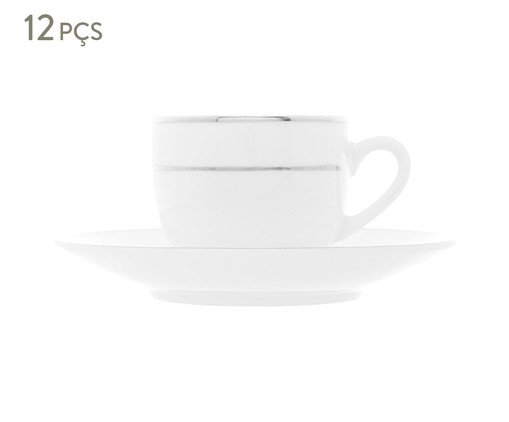 Jogo de Xícaras para Café com Pires Mônaco Branco