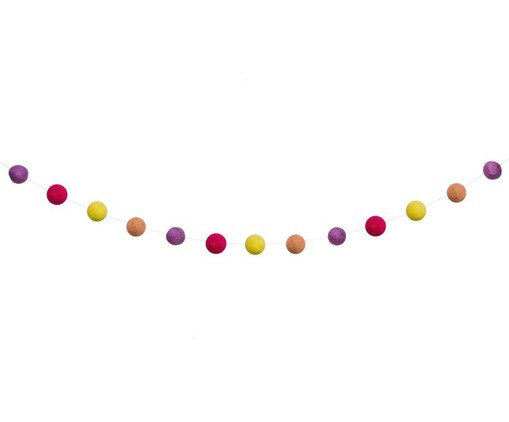 Guirlanda de Bolinhas Joyful Amarelo, Pêssego, Lilás e Pink