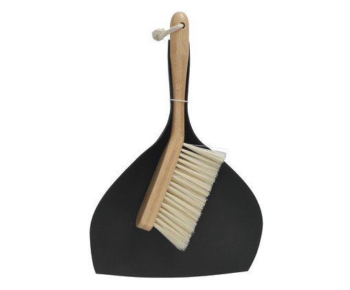 Escova em Bambu e Pá para Limpeza Oikos Preto