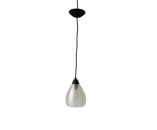 Pendente Vapor Pequeno com Cabo Preto e Cúpula Translúcida Pendente Vapor Pequeno com Cabo Preto e Cúpula Translúcida