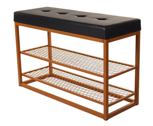Sapateira Banco Sion Duo Estofado II - Preto e Terracota