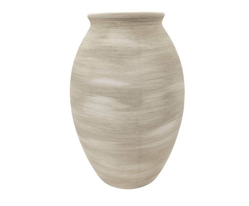 Vaso Constantinopla Com Pintura Branca Rustica